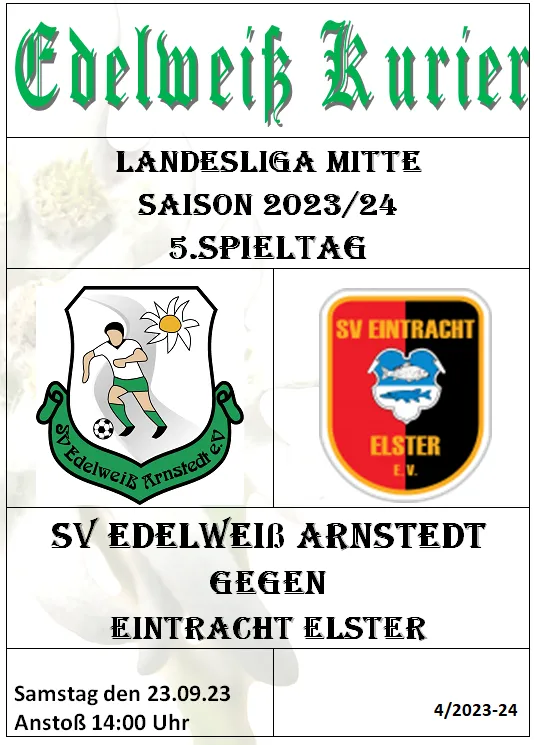 Programmheft 5.Spieltag - Eintracht Elster