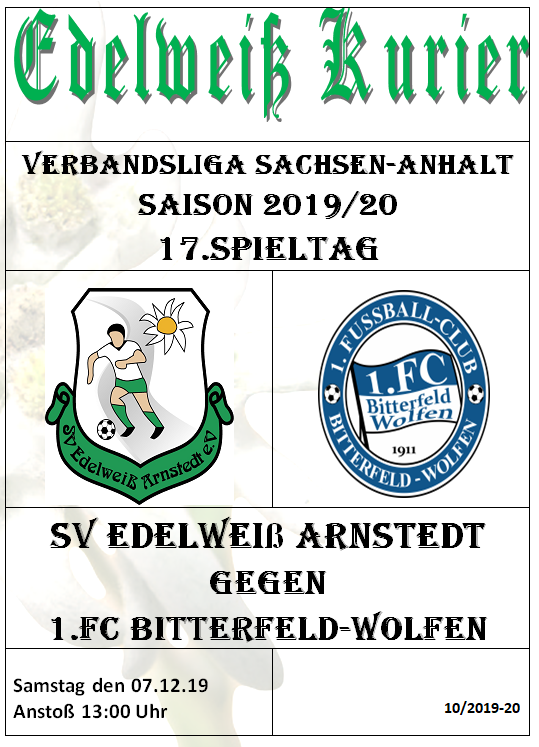 Programmheft Edelweiß Arnstedt gegen 1.FC Bitterfeld-Wolfen