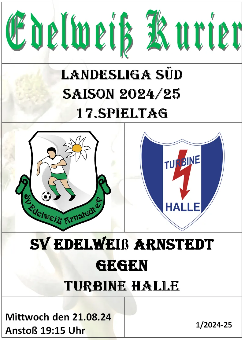 Programmheft 17.Spieltag - Turbine Halle