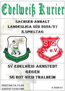 Programmheft 8.Spieltag - SG Rot-Weiß Thalheim